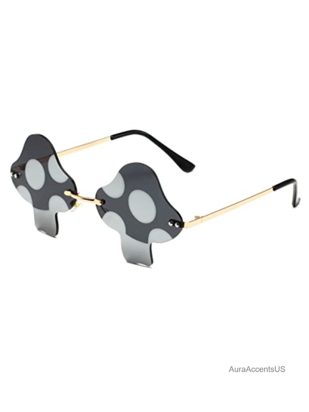 Mushroom Shaped Rimless Sunglasses Retro Festival Party Costume Eyewear